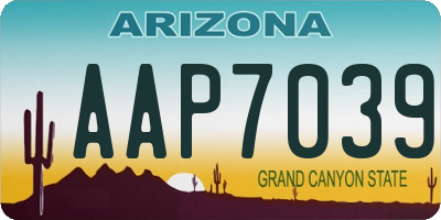 AZ license plate AAP7039