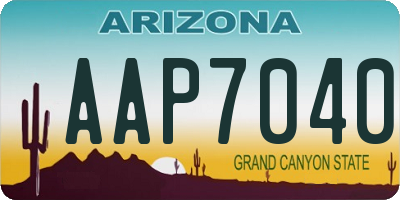 AZ license plate AAP7040