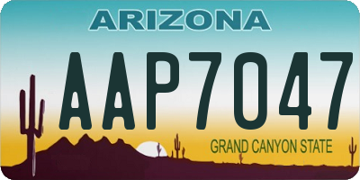 AZ license plate AAP7047