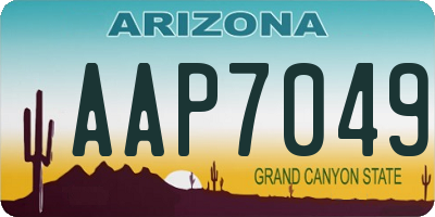AZ license plate AAP7049