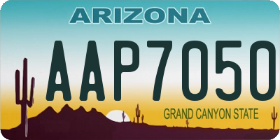 AZ license plate AAP7050