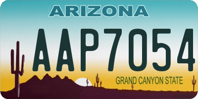 AZ license plate AAP7054