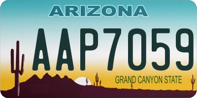 AZ license plate AAP7059