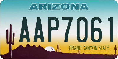 AZ license plate AAP7061