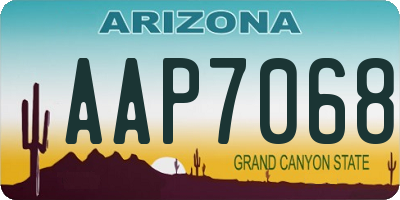 AZ license plate AAP7068