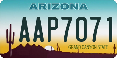 AZ license plate AAP7071