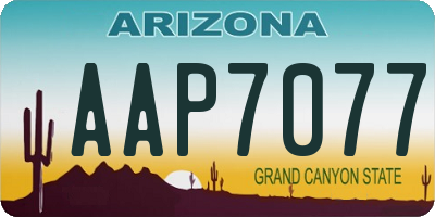 AZ license plate AAP7077