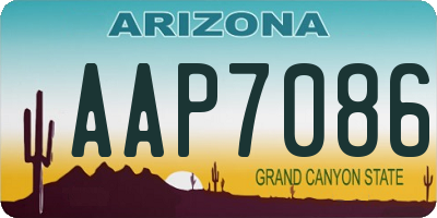 AZ license plate AAP7086