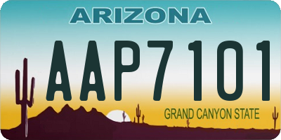 AZ license plate AAP7101