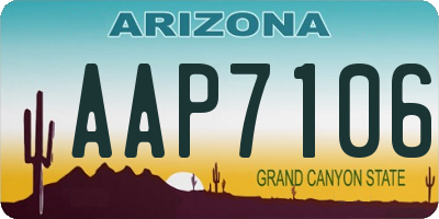 AZ license plate AAP7106