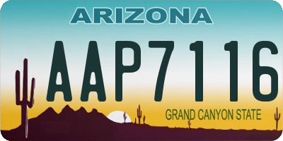 AZ license plate AAP7116