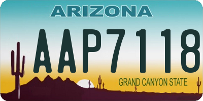 AZ license plate AAP7118