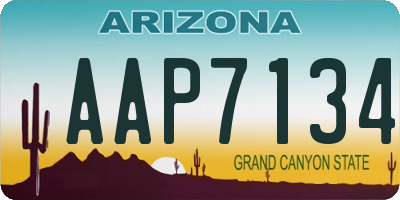 AZ license plate AAP7134