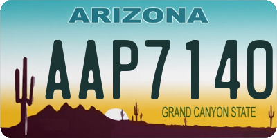 AZ license plate AAP7140