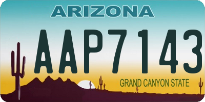 AZ license plate AAP7143