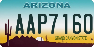 AZ license plate AAP7160