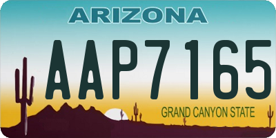 AZ license plate AAP7165