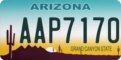 AZ license plate AAP7170