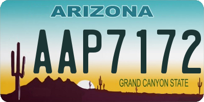 AZ license plate AAP7172