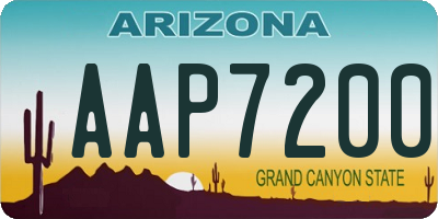 AZ license plate AAP7200