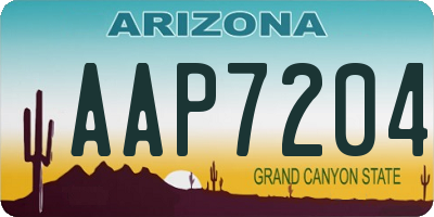 AZ license plate AAP7204
