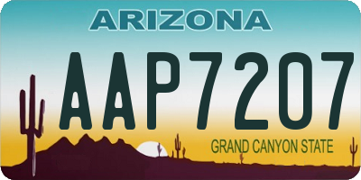 AZ license plate AAP7207