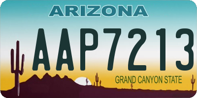 AZ license plate AAP7213