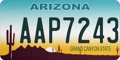 AZ license plate AAP7243
