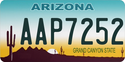 AZ license plate AAP7252