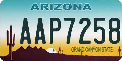 AZ license plate AAP7258