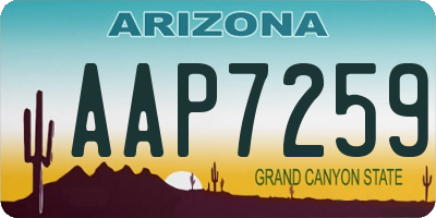 AZ license plate AAP7259