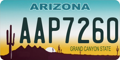 AZ license plate AAP7260