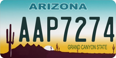 AZ license plate AAP7274