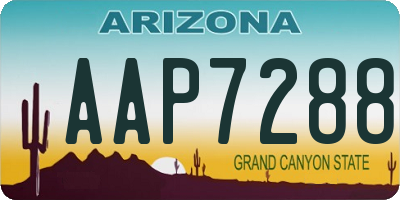 AZ license plate AAP7288
