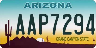 AZ license plate AAP7294