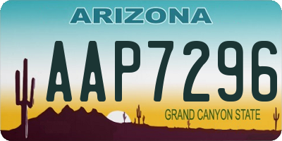 AZ license plate AAP7296