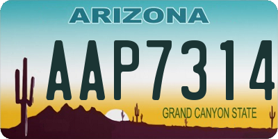 AZ license plate AAP7314