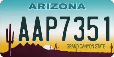 AZ license plate AAP7351