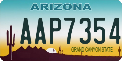 AZ license plate AAP7354