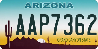 AZ license plate AAP7362