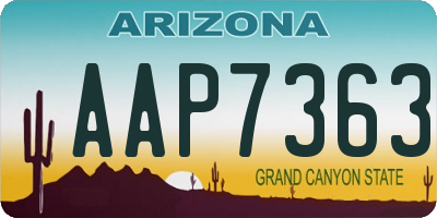 AZ license plate AAP7363
