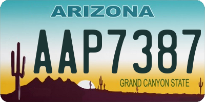 AZ license plate AAP7387