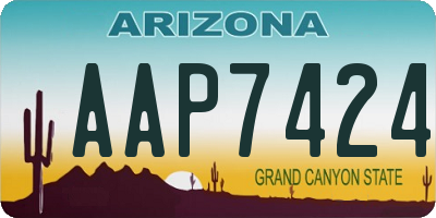 AZ license plate AAP7424