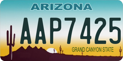 AZ license plate AAP7425