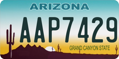 AZ license plate AAP7429