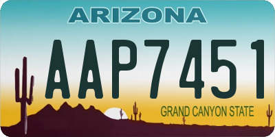 AZ license plate AAP7451