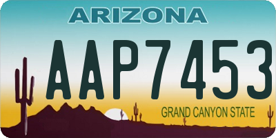 AZ license plate AAP7453