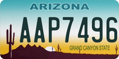 AZ license plate AAP7496
