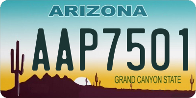 AZ license plate AAP7501