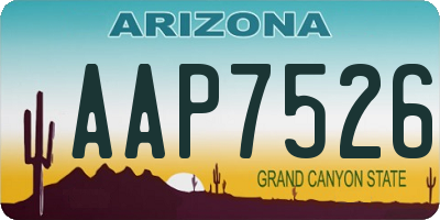 AZ license plate AAP7526